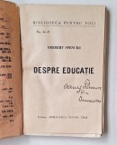 Herbert Spencer &ndash; Despre educație &ndash; BPT nr. 4&ndash;5 (~1946), broșată