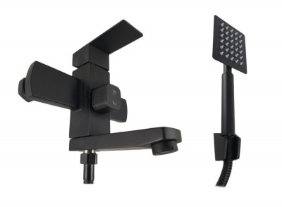 Baterie cada MIXXUS KUB-009 (EURO) BLACK din otel inoxidabil, Monocomanda, Furtun dus 150cm Innovative ReliableTools foto