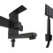 Baterie cada MIXXUS KUB-009 (EURO) BLACK din otel inoxidabil, Monocomanda, Furtun dus 150cm Innovative ReliableTools