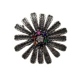 Brosa din argint 925 floare filigran cu piatra