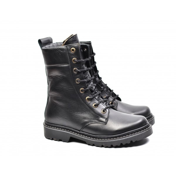 Bocanci militari pentru barbati din piele naturala inalti imblaniti Army Force GKR 955N