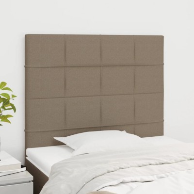 vidaXL Tăblii de pat, 2 buc, gri taupe, 90x5x78/88 cm, textil 3116318 foto