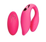 Vibrator Cuplu Couple Toy Remote Control, 10 Moduri Vibratii, Silicon, USB, Roz