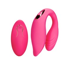 Vibrator Cuplu Couple Toy Remote Control, 10 Moduri Vibratii, Silicon, USB, Roz