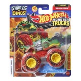 HOT WHEELS MONSTER TRUCK SHARKS VS DINOS MASINUTA RAGEASAUR ECHIPA DINO SCARA 1 LA 64 SuperHeroes ToysZone