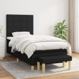 VidaXL Pat box spring cu saltea, negru, 100x200 cm, textil 3137135