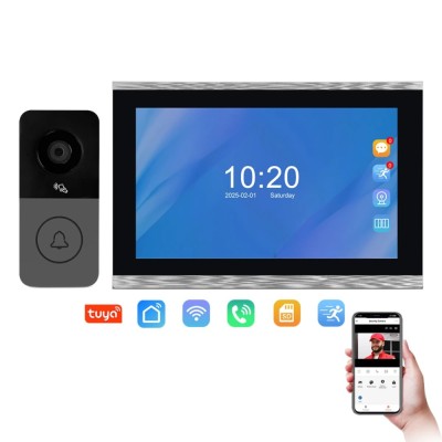 Videointerfon Smart Wi-FiCRISTALIS SALE&amp;trade; Ecran Tactil 10&amp;rdquo;, Camera 2MP, 1080P, Detectie Miscare, Viziune Nocturna, Control prin Aplicatie, Stocare Clou foto