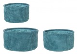 Cumpara ieftin Set 3 cosuri textil albastru 18x10 cm, 22x11 cm, 25x12 cm