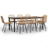 Cumpara ieftin Set mobilier de gradina, 9 piese, poliratan