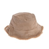 Palarie bucket bej cu interior imblanit