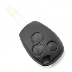 Dacia Renault - Carcasa cheie cu 3 butoane si suport baterie din inox foto