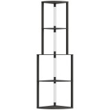 HOMCOM Lampadar pentru living, lampadar cu etajere de colț cu 4 nivele, luminozitate reglabilă, 55,5 x 39,5 x 163 cm, negru | Aosom Romania