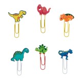 Set Agrafe Metalice Copii, Model Dinozauri, Multicolor, 6 Bucăți, 6.5cm