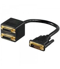 Cablu adaptor DVI-D 24+1 la 2x DVI-D 24+1 mama Goobay foto