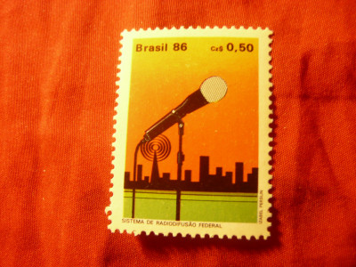 Serie 1 valoare Brazilia 1986 - Microfon pe Stadion foto