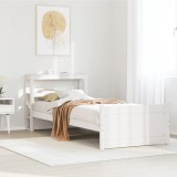 Cumpara ieftin Cadru de pat cu tăblie fără saltea, alb, 90x200 cm