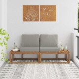 vidaXL Canapea de exterior cu pernă 2 Bucată Gri natural și deschis 900480