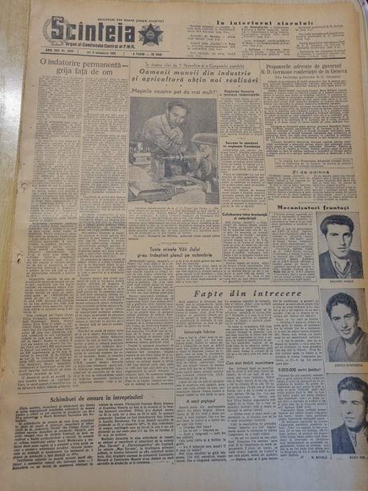 scanteia 3 noiembrie 1955-art.constanta,valea jiului petrosani,iasi,calarasi