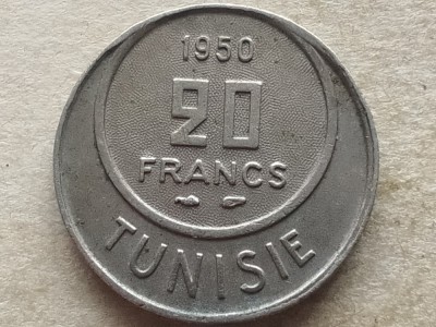 TUNISIA-20 FRANCS 1950 foto