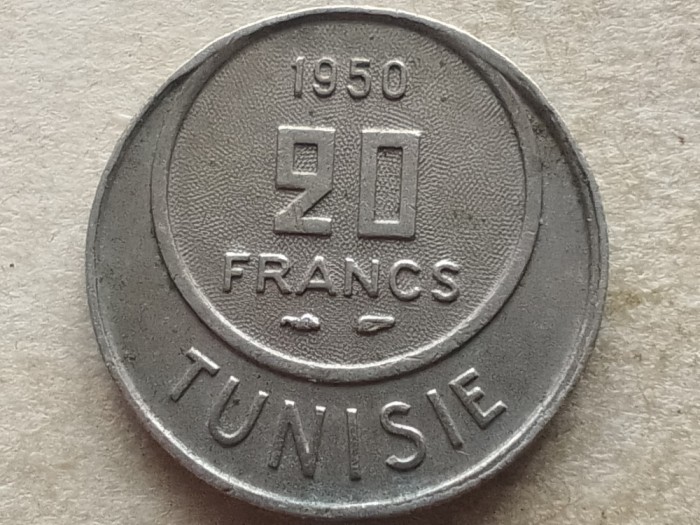 TUNISIA-20 FRANCS 1950