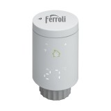Cap termostat smart pentru calorifer Ferroli FER808, Wi-Fi, Zigbee, programabil, afisaj digital, functie fereastra deschisa, alb
