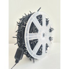 Instalatie de Craciun 100 m, 1000 leduri, Liniara, Alb Rece, FLASH, ghirlanda luminoasa lunga exterior