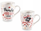 Cumpara ieftin Set 6 cani portelan Family Home 8.5x10.5 cm, 350 ml