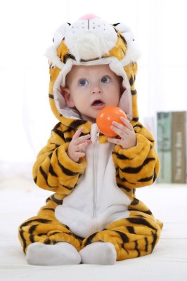 CLD127-9 Pijama kigurumi pentru bebelusi tip salopeta din material moale si pufos foto