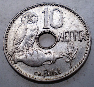 7.786 GRECIA BUFNITA 10 LEPTA 1912 foto