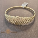 Bratara fixa aurie model floral placata cu aur 14K