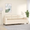 VidaXL Canapea cu 3 locuri, bej, 180 cm, țesătură microfibră 359572