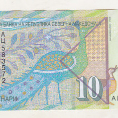 bnk bn Macedonia 10 dinari 2020 circulata , polimer