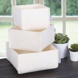 Cumpara ieftin Set organizator de birou din fetru (3 bucati) HMY-6268 Crem 22.5x22.5x10 cm