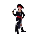 Costum carnaval pirat, pentru fete, 6-8 ani ( 120/130 cm)