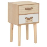 Cumpara ieftin Noptieră cu 2 sertare, 30x25x49,5 cm, lemn masiv de pin