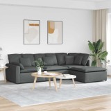 VidaXL Canapea modulară cu taburet și perne material textil gri &icirc;nchis