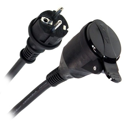 Cablu extensie(cupla) 10m (3gx1.5mm) ip44 - negru foto