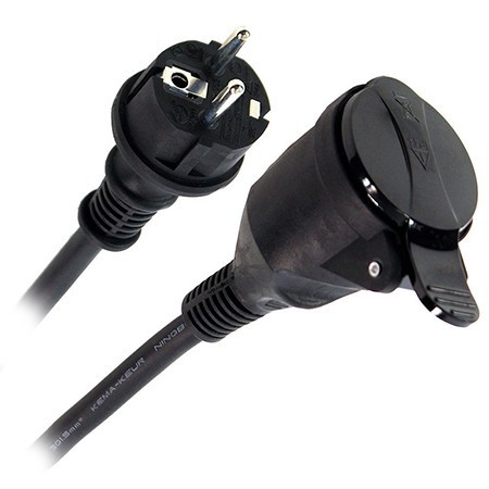 Cablu extensie(cupla) 10m (3gx1.5mm) ip44 - negru
