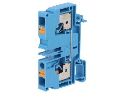 Conector Șine 6mm2 1 Pista 2 Borne Albastru Wemid foto