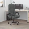 VidaXL Fotoliu de birou rabatabil cu masaj, gri &icirc;nchis, textil