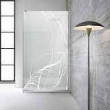 Paravan dus walk-in Aqua Roy INOX, model Lava alb, sticla 8 mm mata, securizata, anticalcar, 110x195 cm