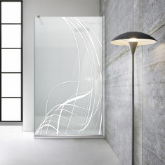 Paravan dus walk-in Aqua Roy INOX, model Lava alb, sticla 8 mm mata, securizata, anticalcar, 90x195 cm