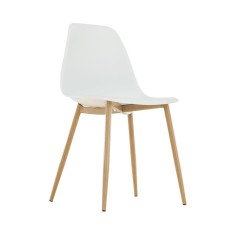 Scaun plastic alb metal natur Sintia 46x53x84.5 cm