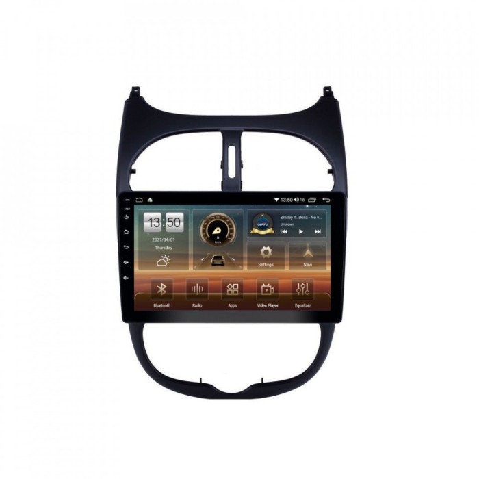 Navigatie dedicata cu Android Peugeot 206 1998 - 2009, 8GB RAM, Radio GPS Dual
