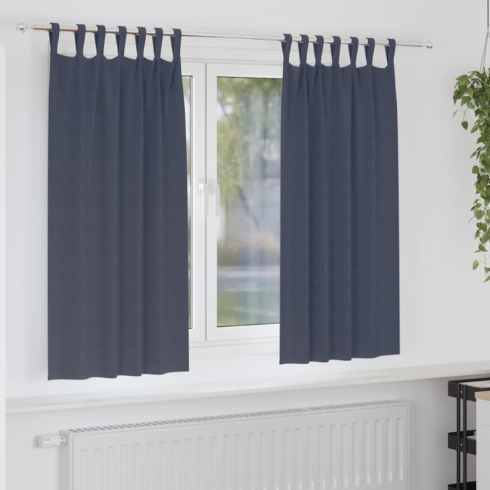 vidaXL Perdele cu perdele 2 pcs Antracit 175x140cm Poliester 4107559