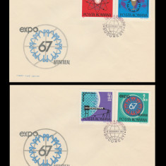 1967 Romania - 2 FDC Expo '67 Montreal, LP 665