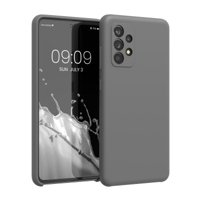 Husa Kwmobile pentru Samsung Galaxy A52/Galaxy A52 5G/Galaxy A52s 5G, Silicon, Gri, 54347.155 foto