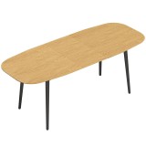 HOMCOM Masă extensibilă dreptunghiulară pentru 6&ndash;8 persoane, masă de bucătărie 160-200 cm cu poliță, maro | Aosom Romania
