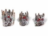 Cumpara ieftin Set 3 candele Craciun 18x21x18 cm, 14x19x18 cm, 13x17x16 cm