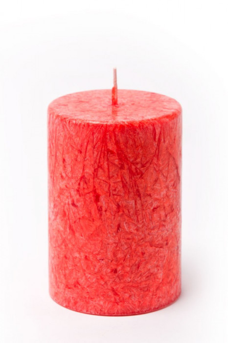 Lumanare parfumata, Cilindru diametru 7 cm, Rosu, Orhidee, 115 mm
